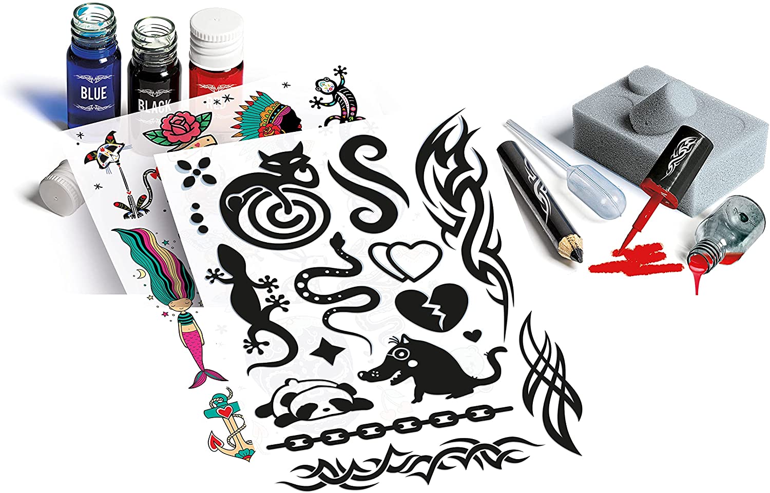 Clementoni - Crazy Chic - Kit Temporanei, Laboratorio Tattoo