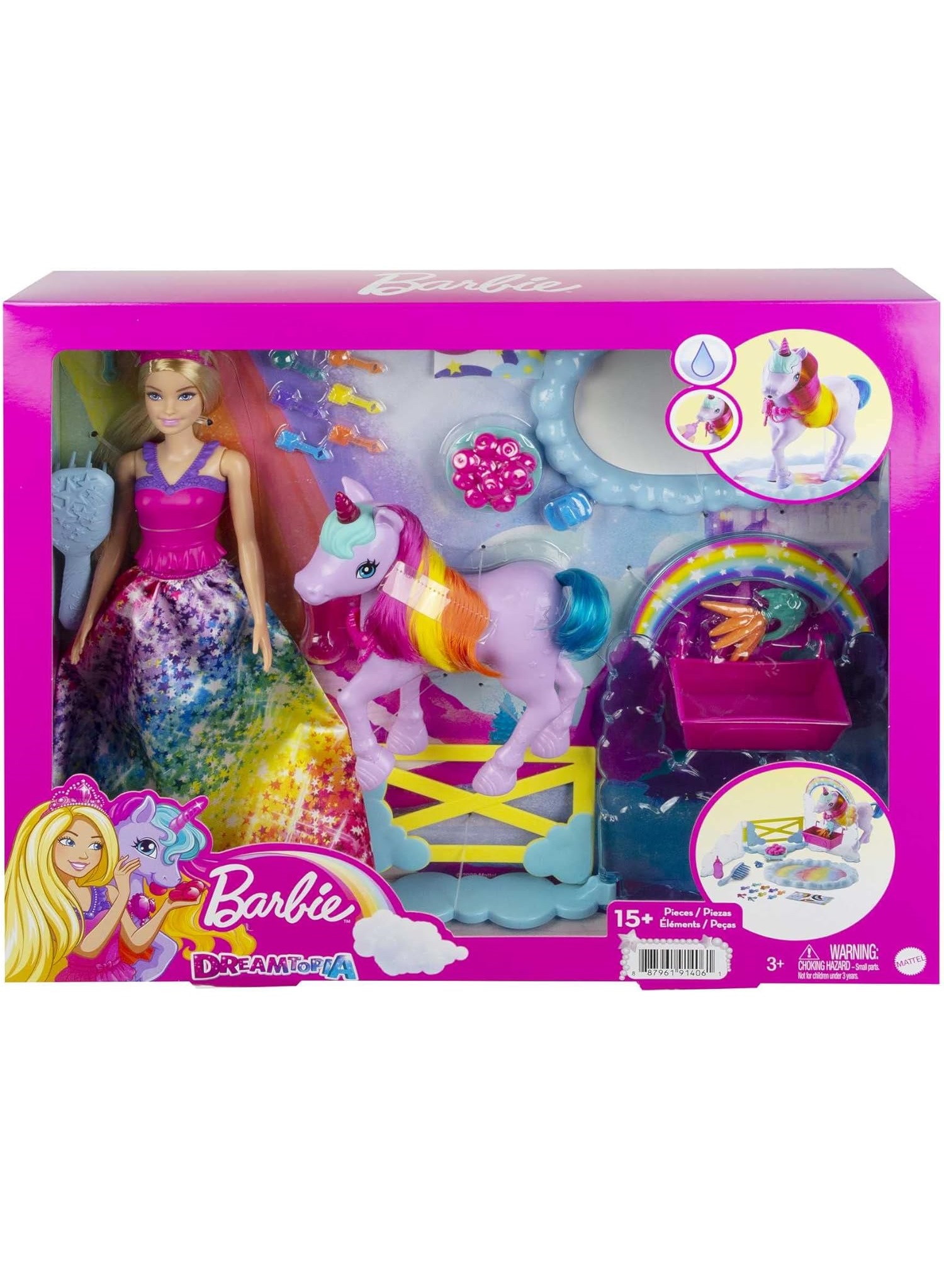 Barbie Principessa e unicorno arcobaleno GTG01