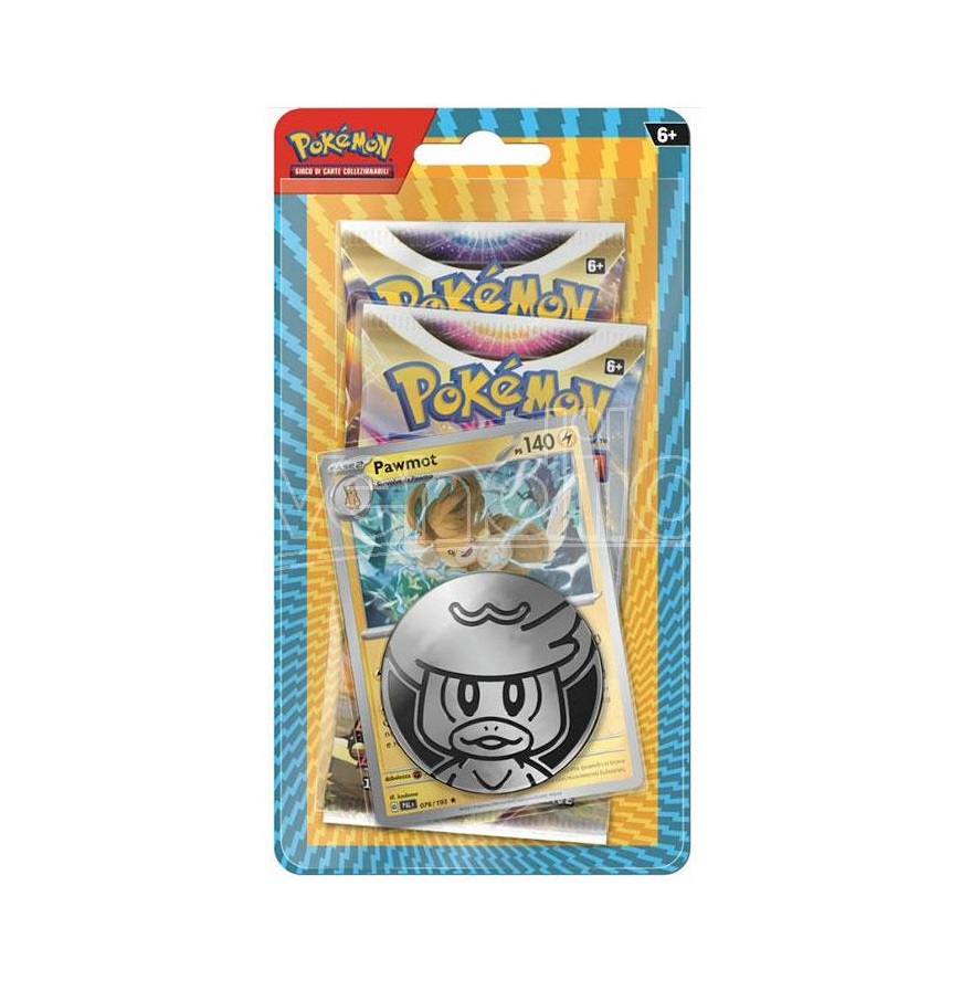 Pokemon - Blister 2 buste + carta Promo Pawmot e 1 moneta - ITA - Il  Giocartolaio